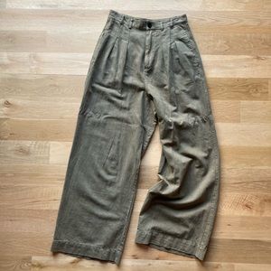 Free People Wide Leg Trousers Olive M EUC